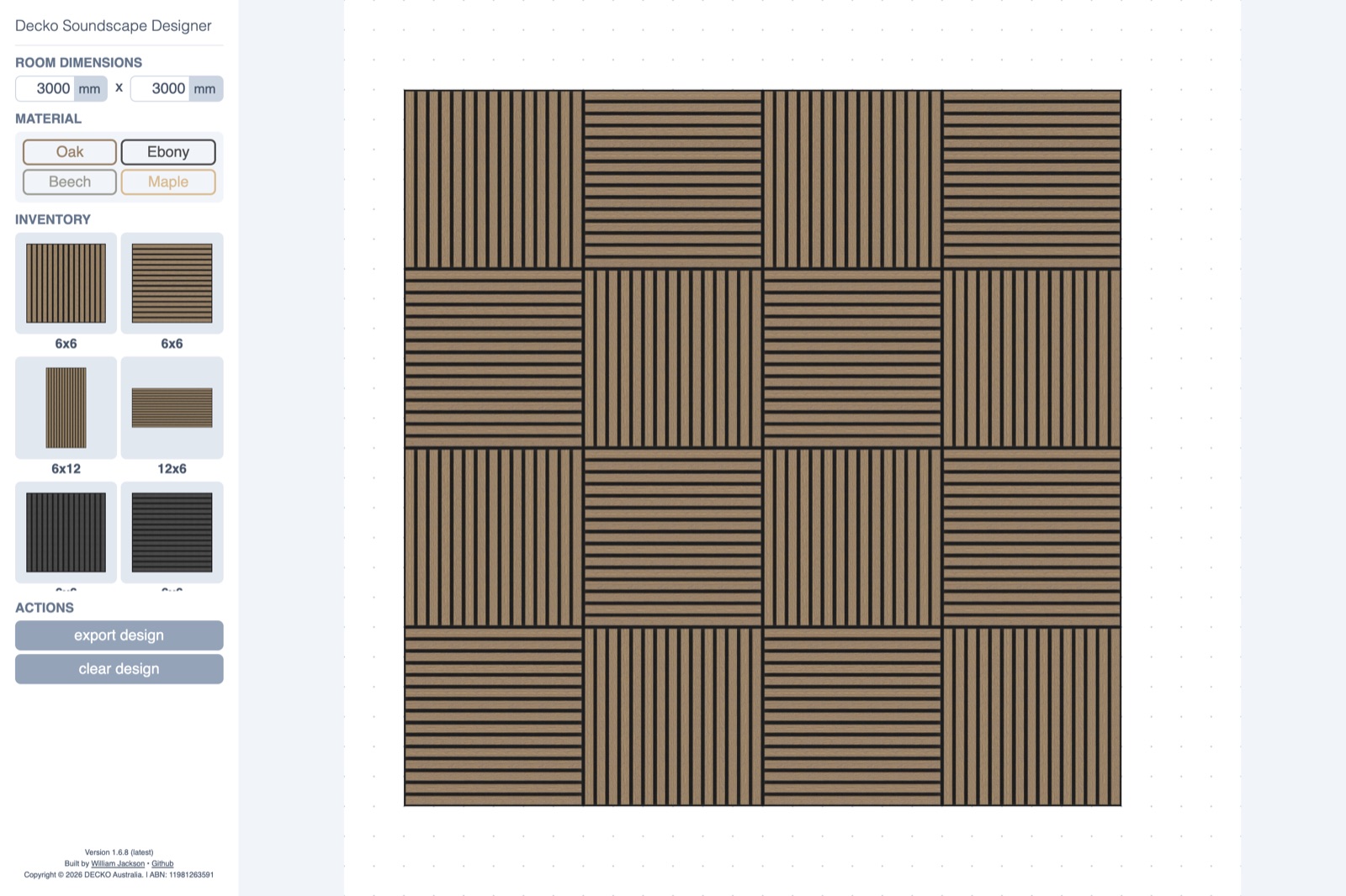 Acoustic panels arranged in the Soundscape designer